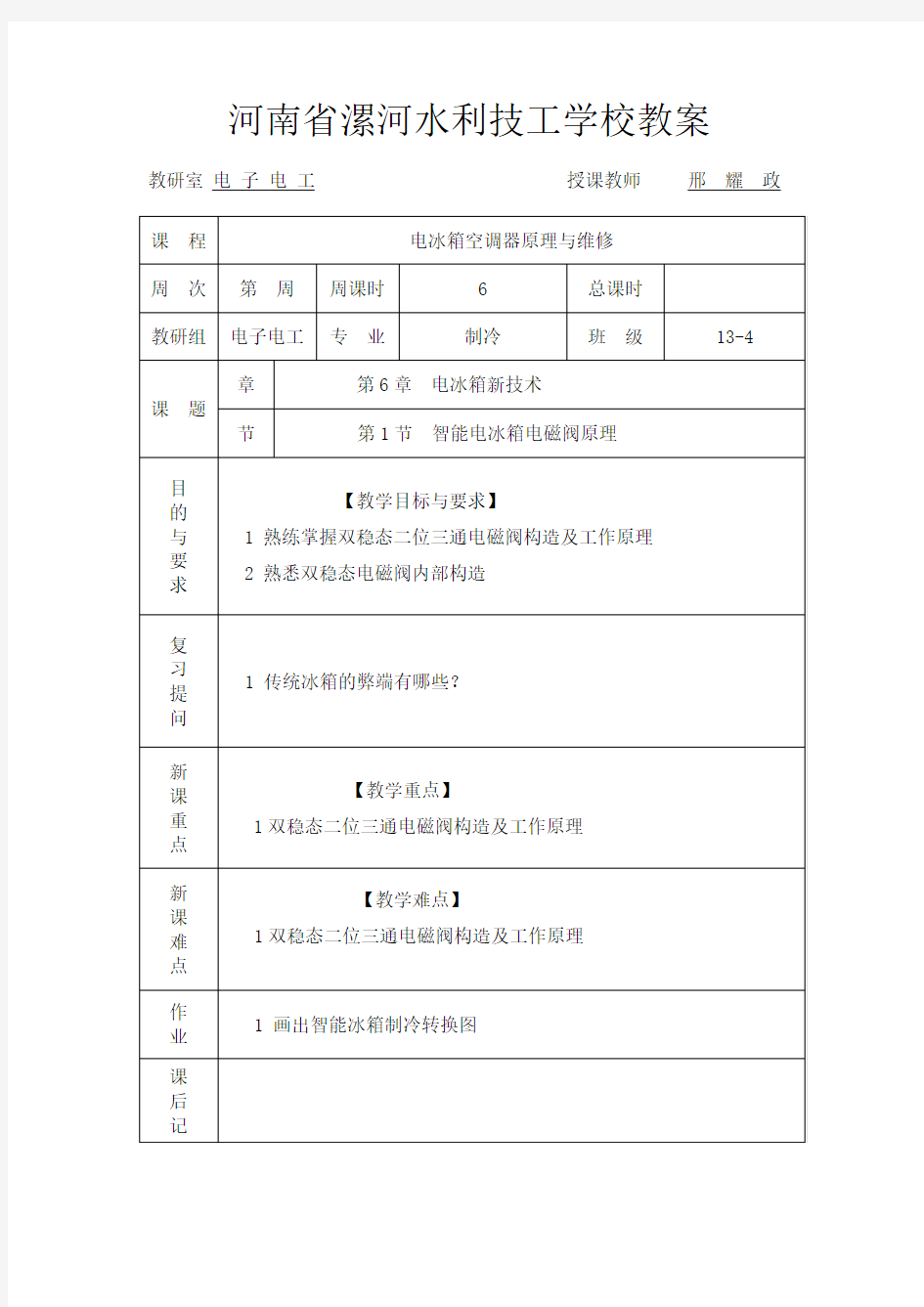 智能电冰箱电磁阀原理