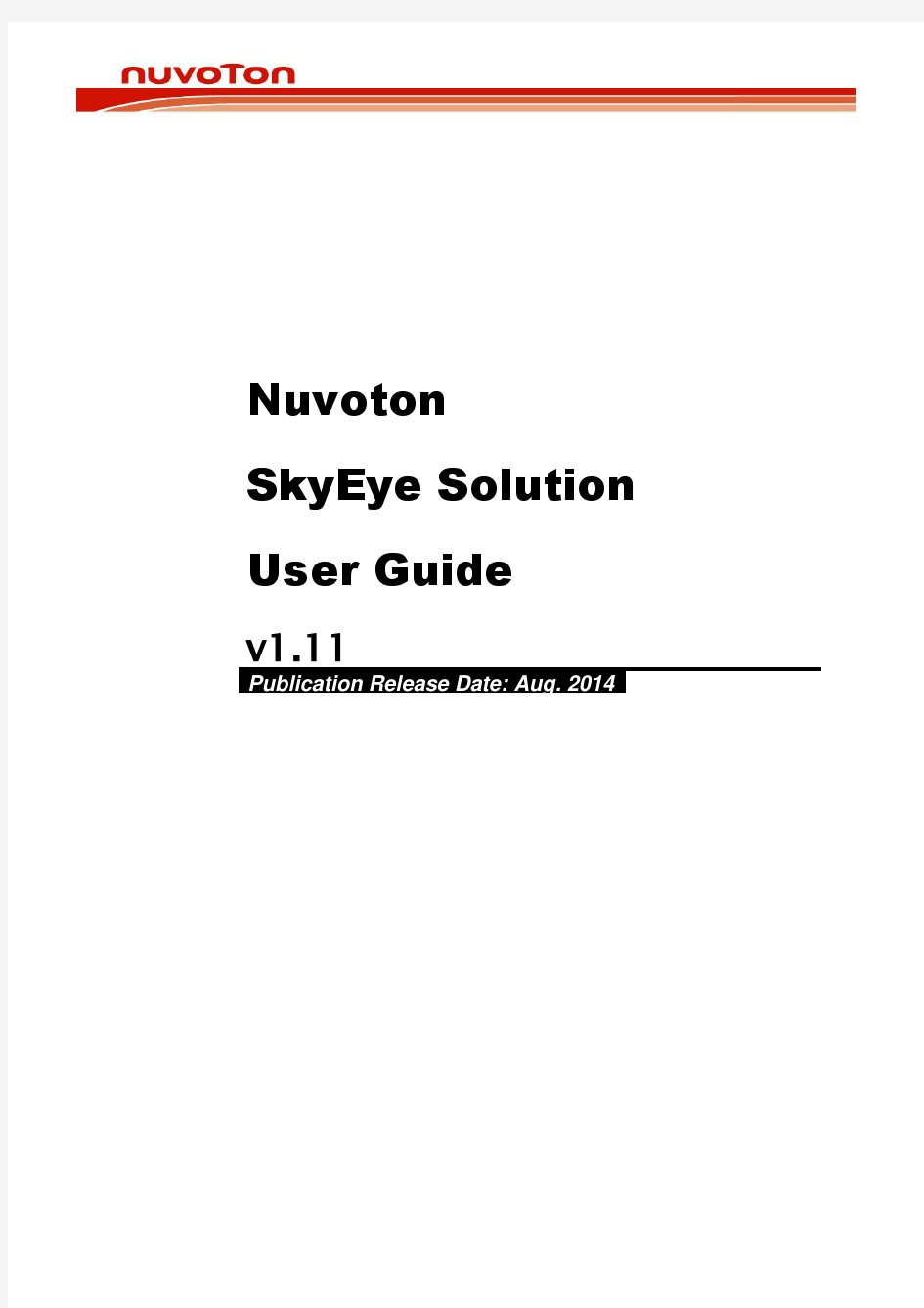 Nuvoton SkyEye Solution User Guide