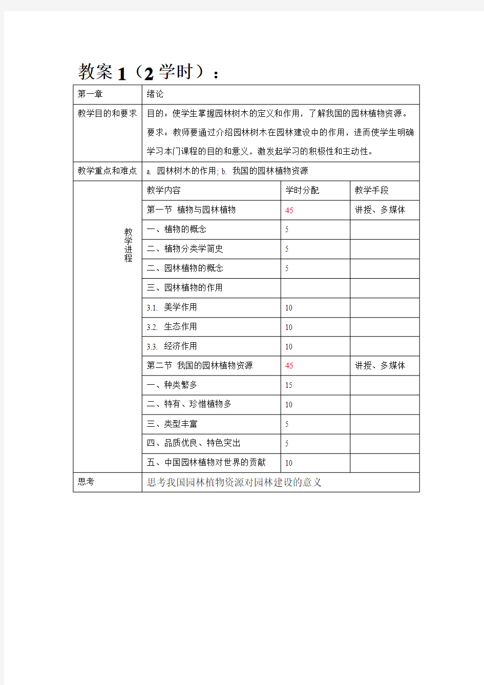 园林植物分类基础教案