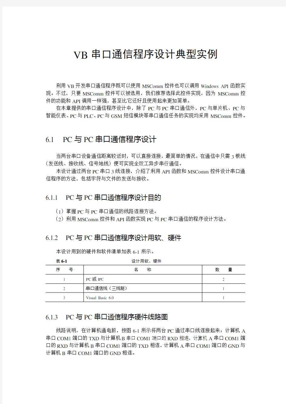 VB 串口通信程序设计典型实例