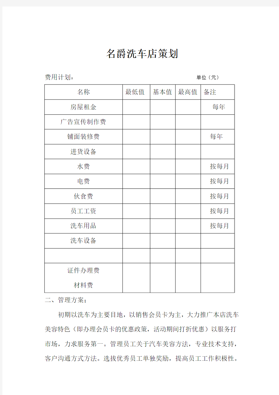 洗车店开业策划