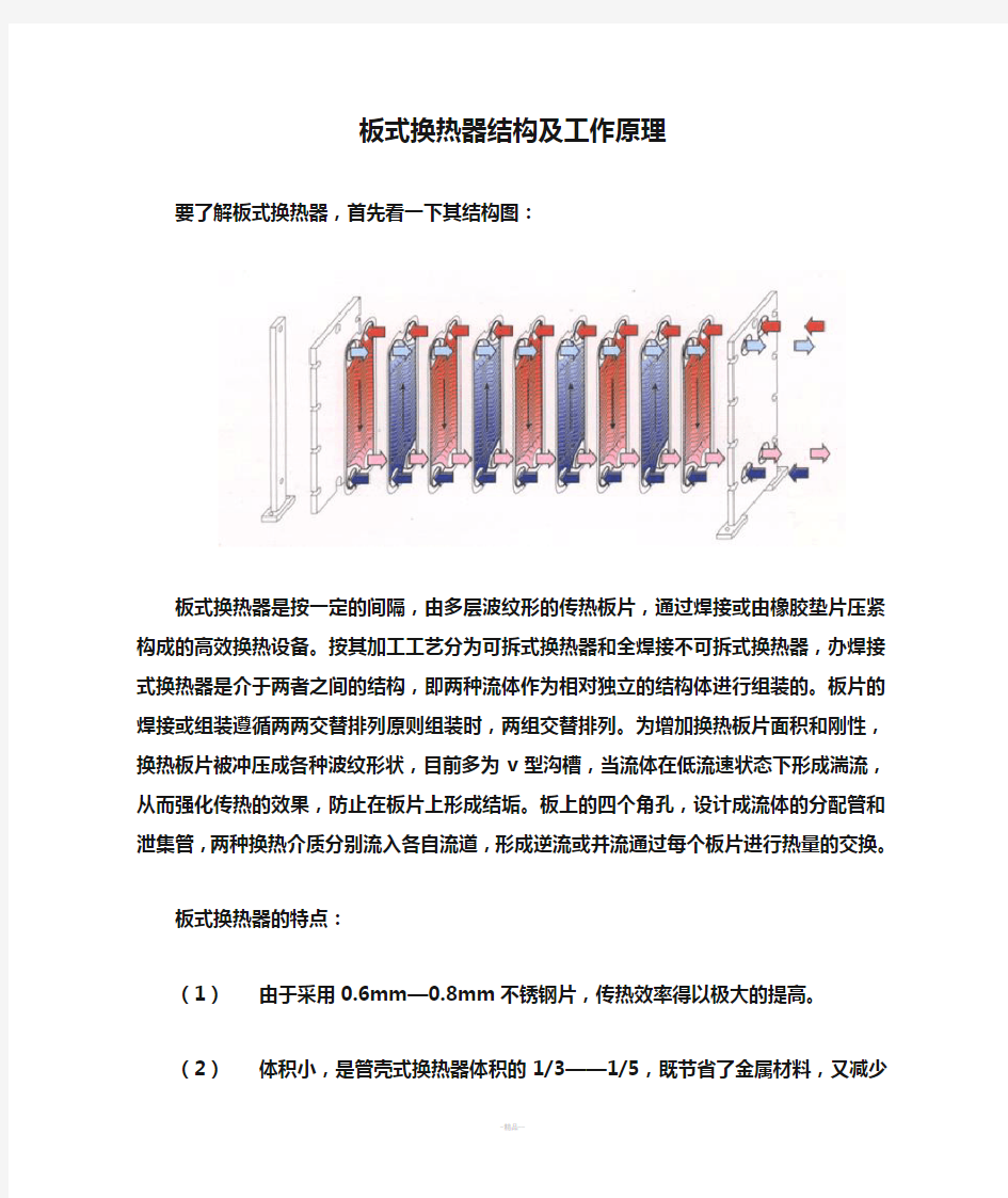 板式换热器结构及工作原理