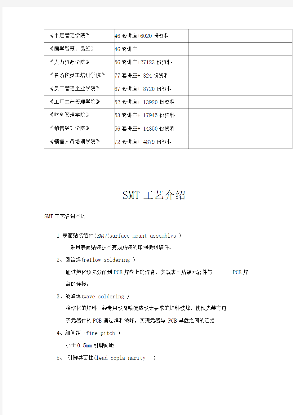 SMT工艺知识概述