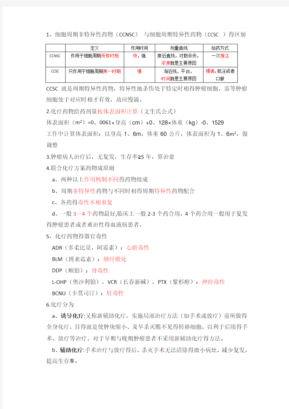 常用化疗药分类