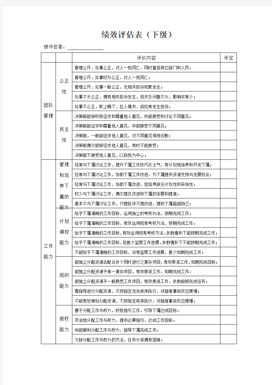 085-360度绩效评估表(对下级)