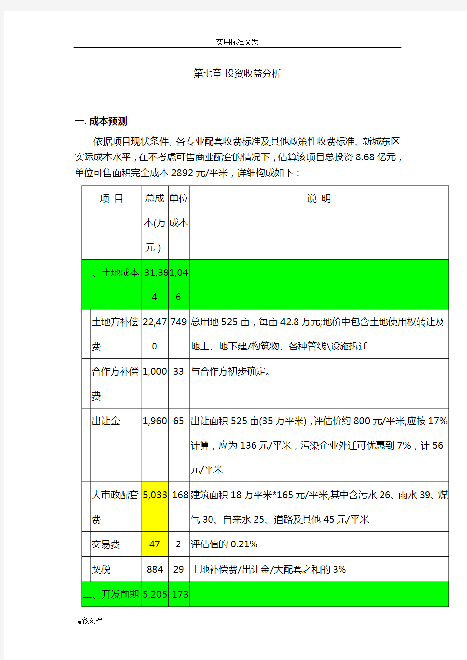 投资的收益分析报告