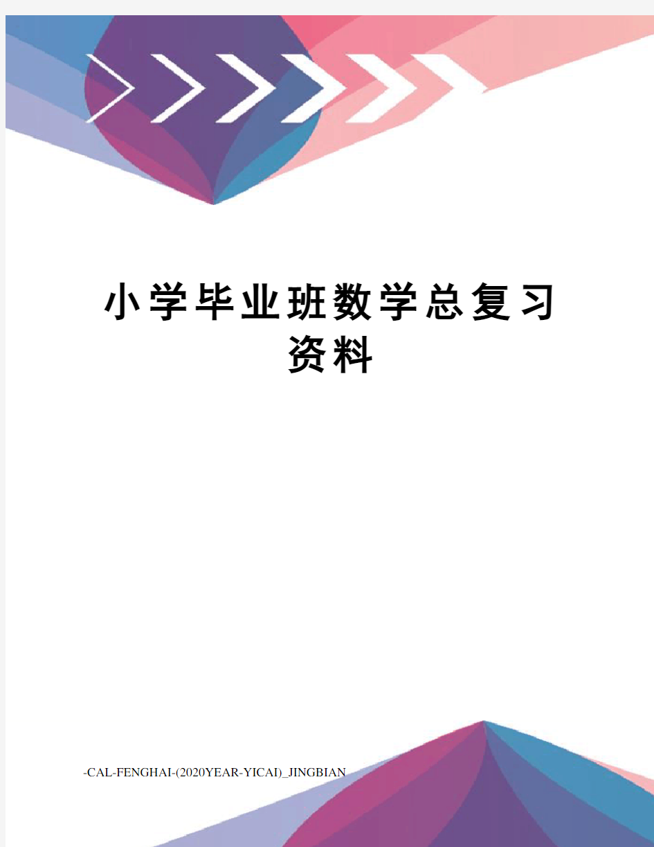 小学毕业班数学总复习资料