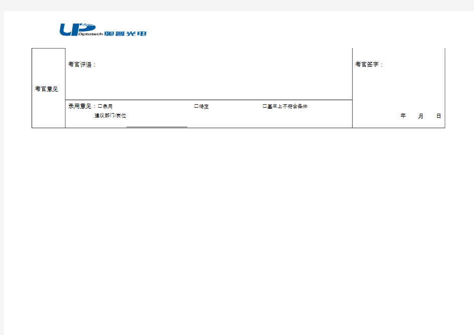 正式：面试评分表模板