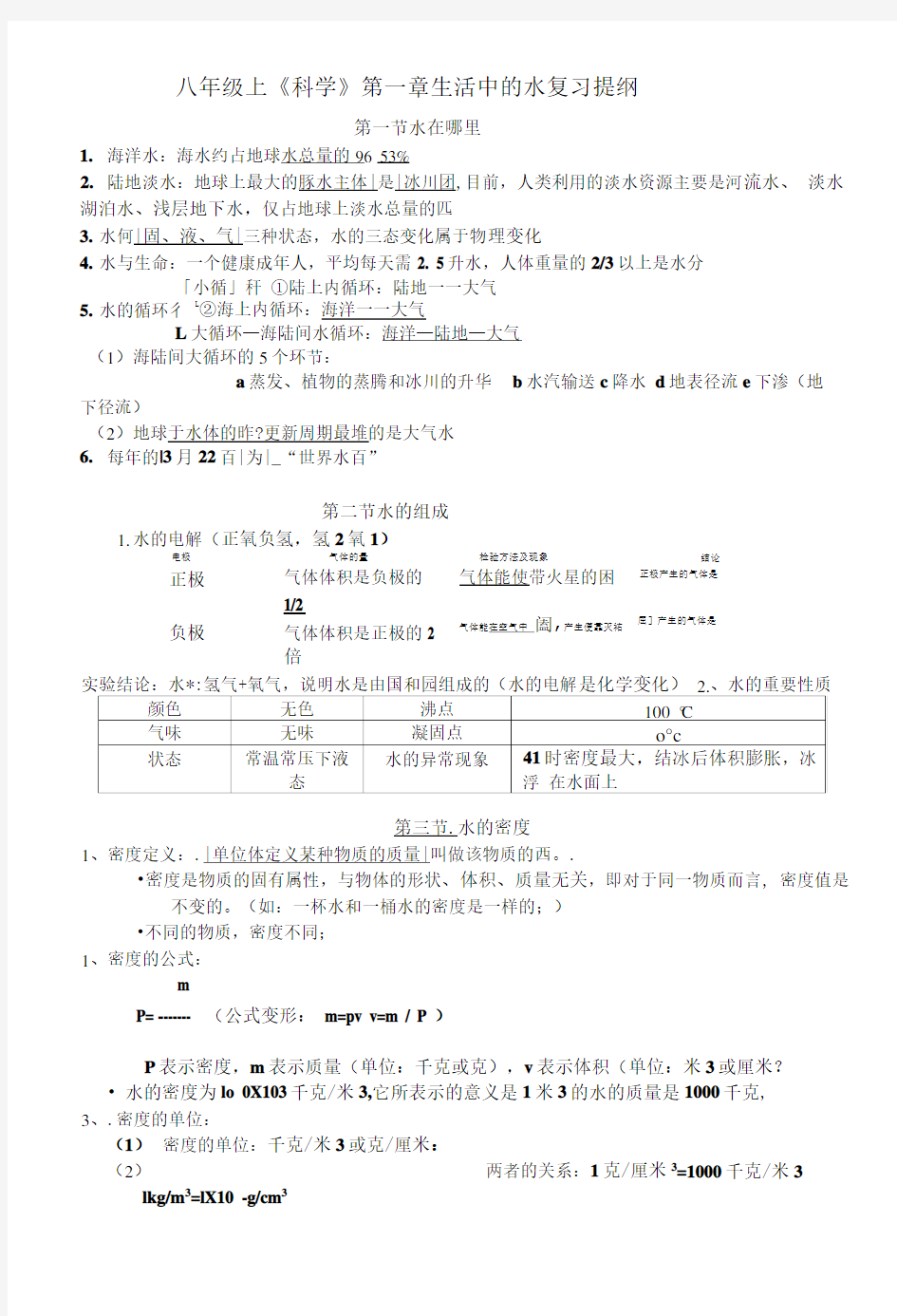 中考科学知识点总结 浙教版(精选).doc