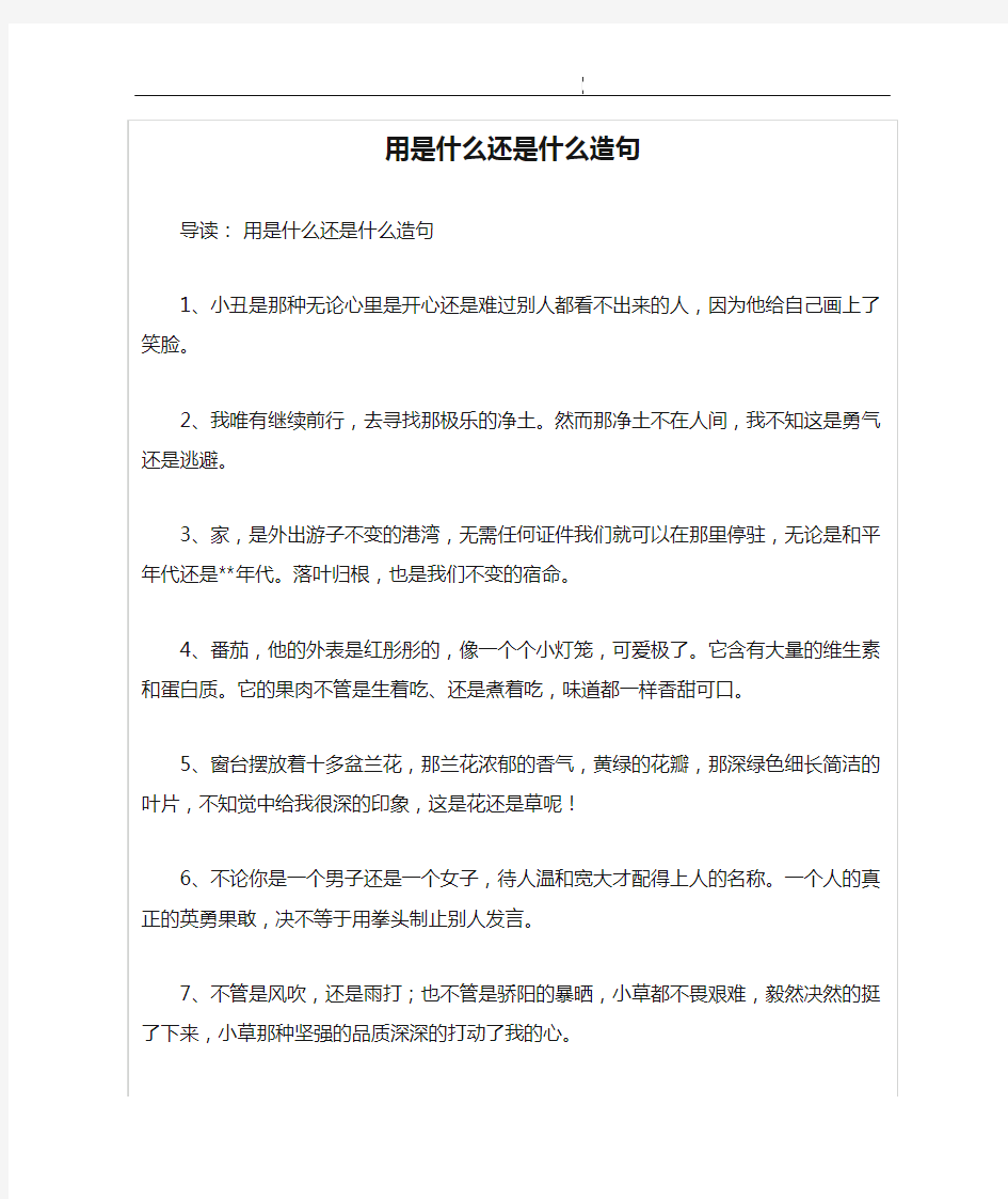 用是什么还是什么造句