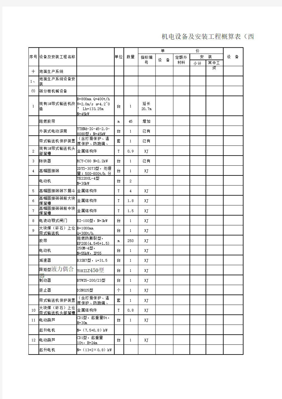 设备安装清单2