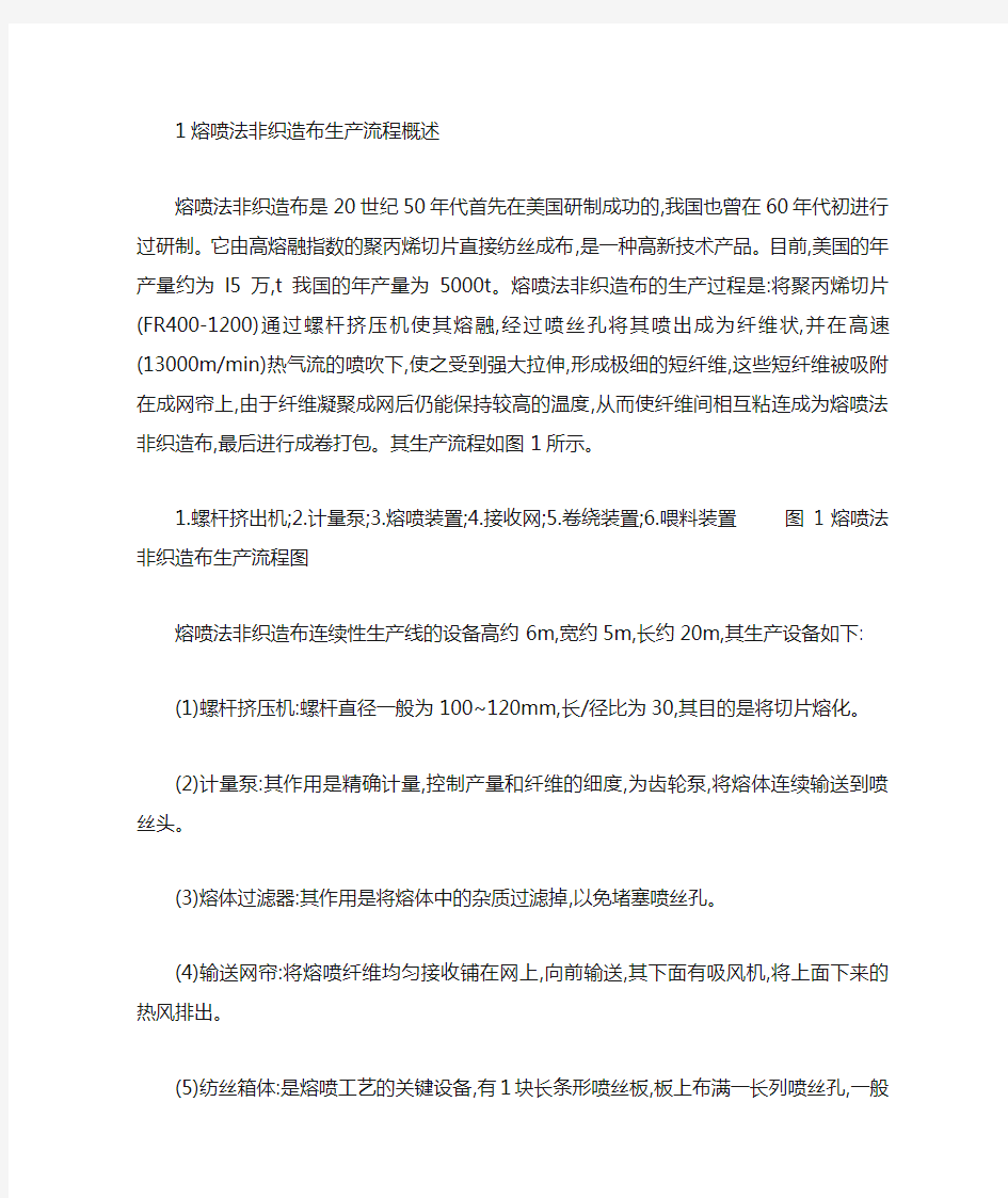 熔喷法非织造布生产流程概述