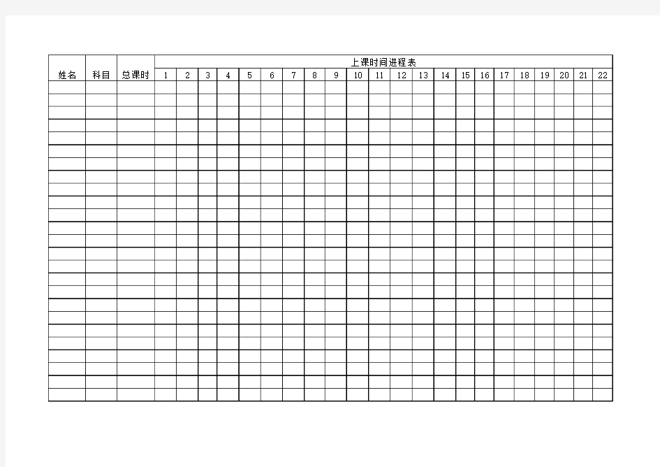 上课时间进程表