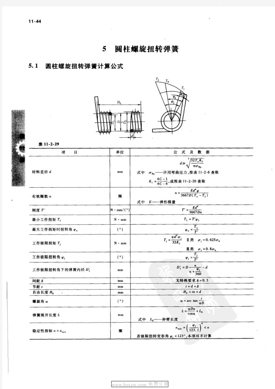 扭簧受力计算