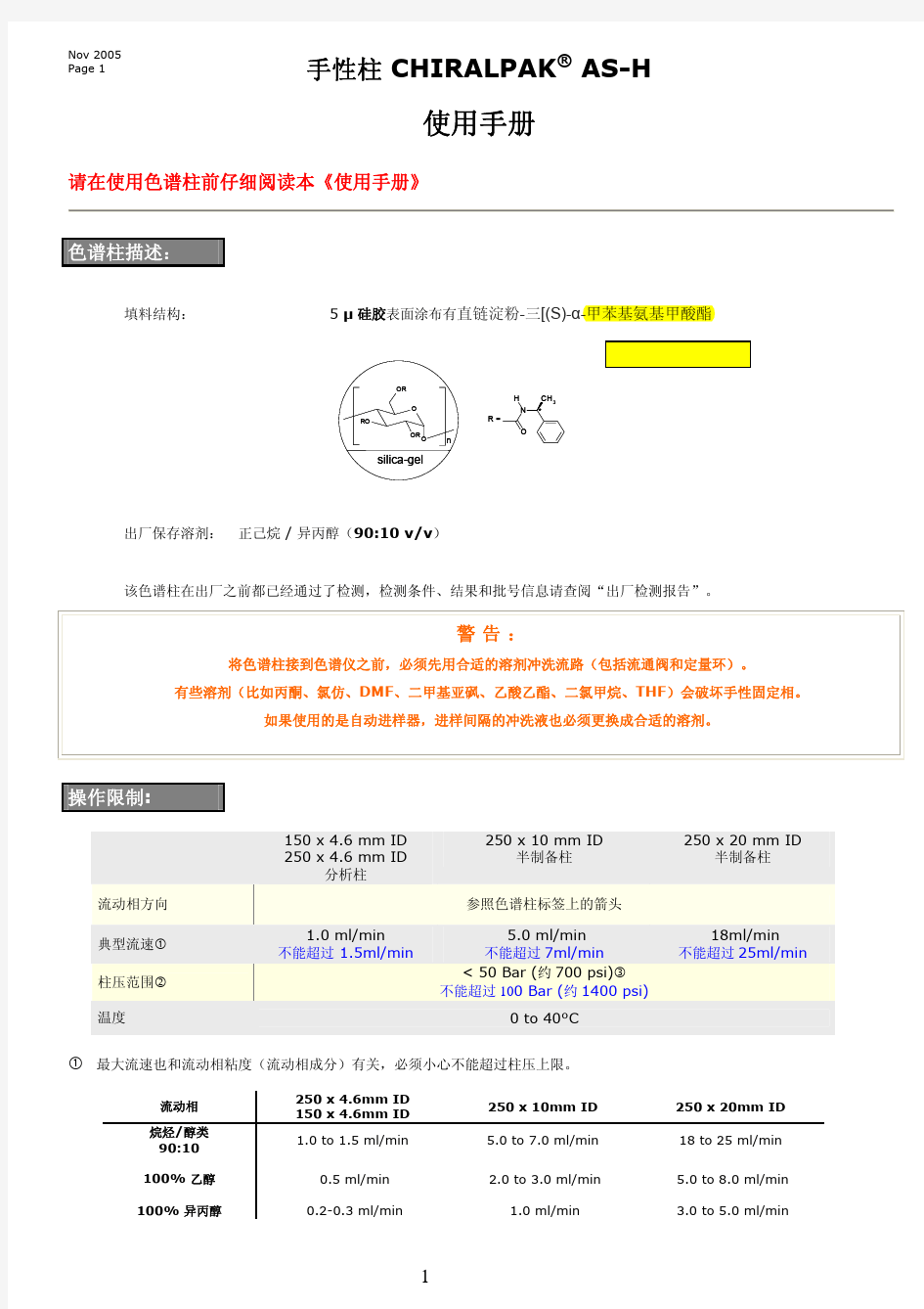 手性柱 CHIRALPAK AS-H