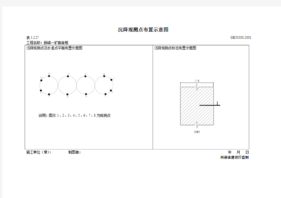 沉降观测点布置示意图