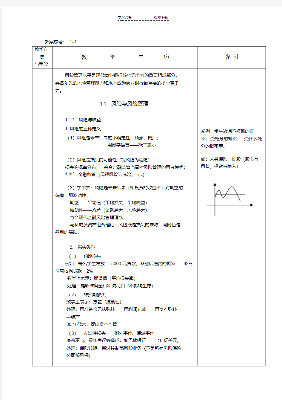 第一章风险管理基础教案