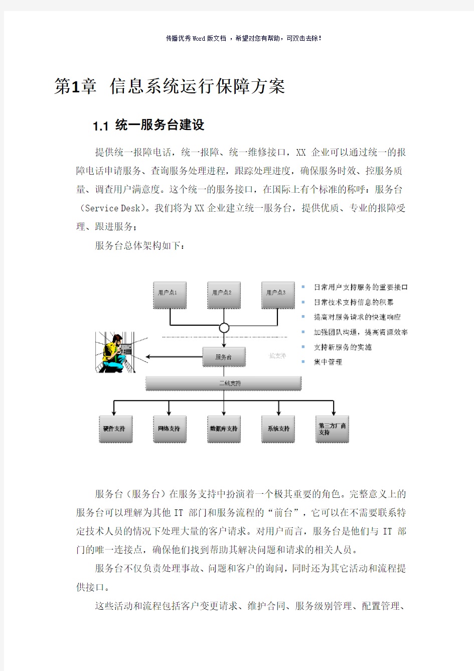 系统运维信息系统运行保障方案(参考模板)