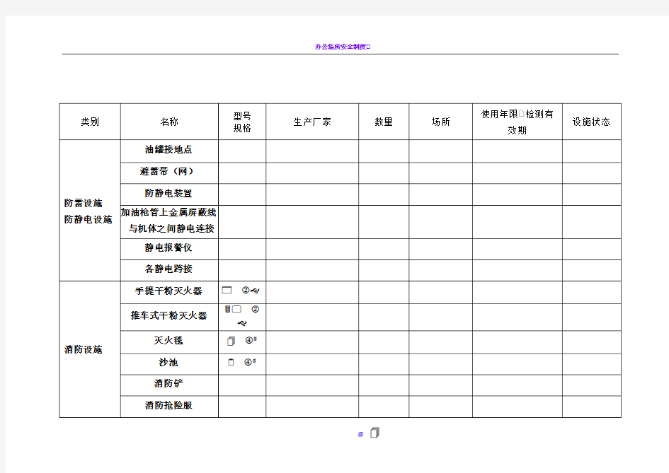 加油站安全设施台帐