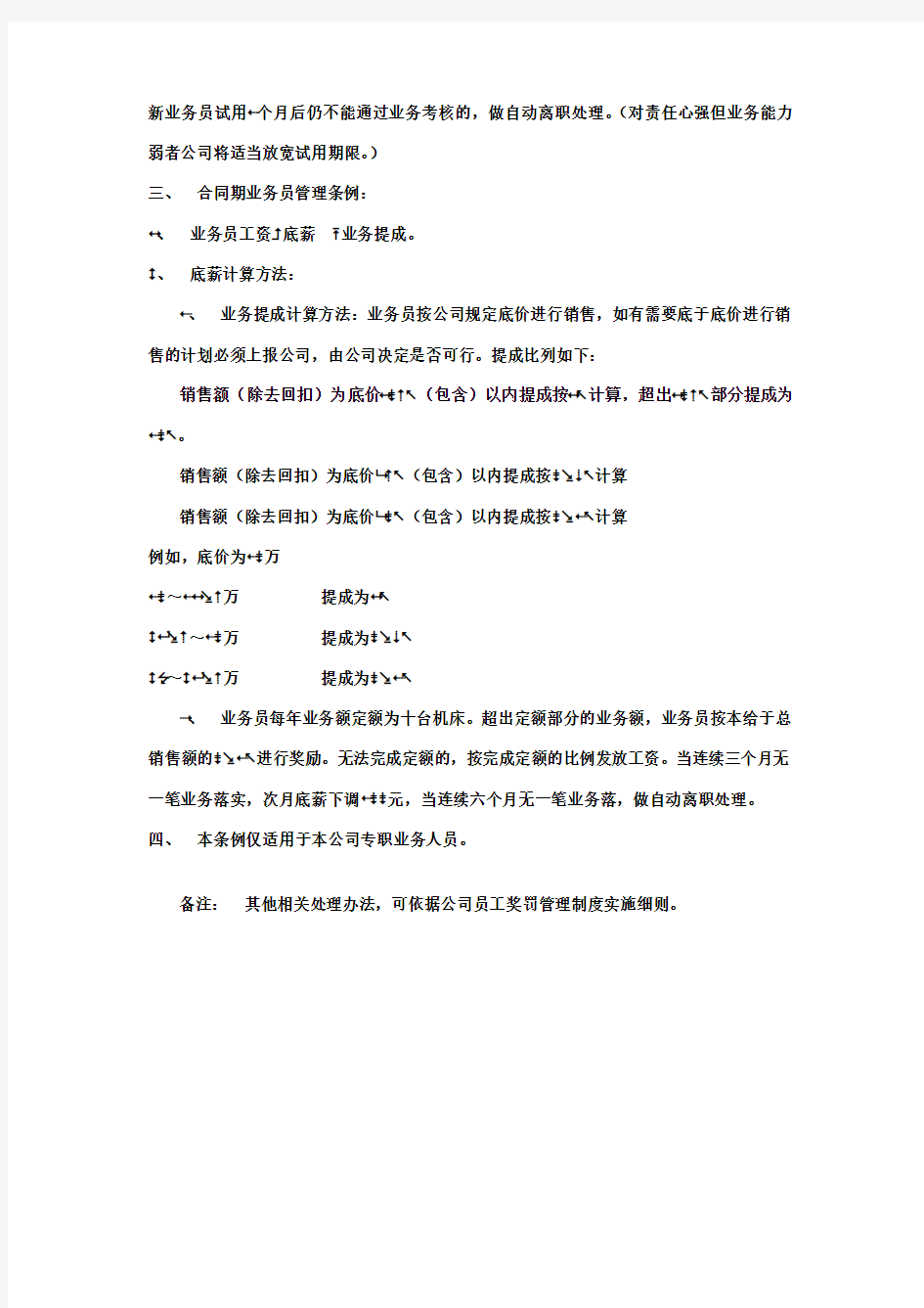 公司业务员管理制度