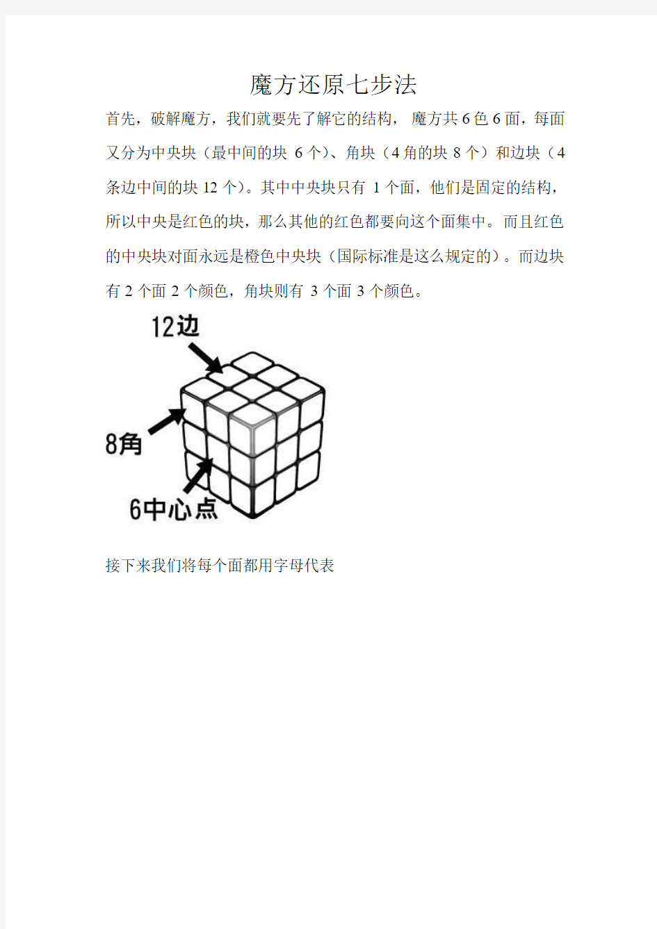 魔方还原七步法-修改版