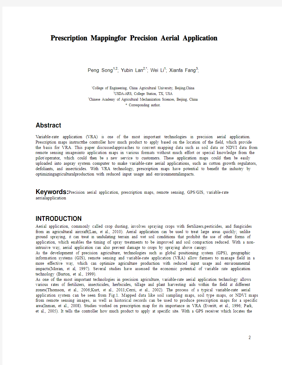 Prescription mapping for precision aerial application