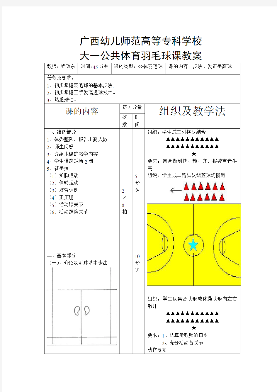 羽毛球教案