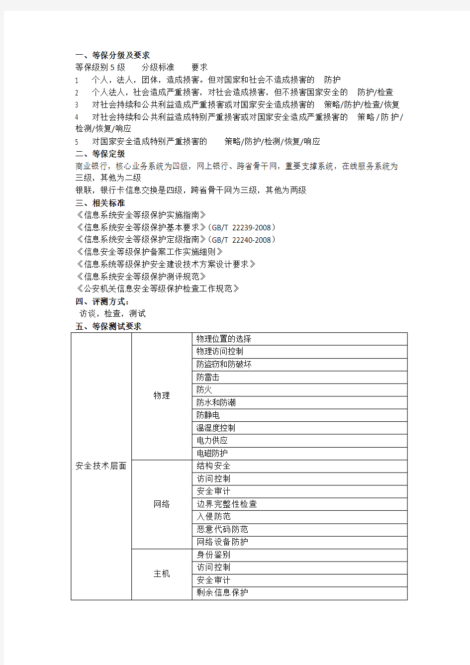 等保分级及要求