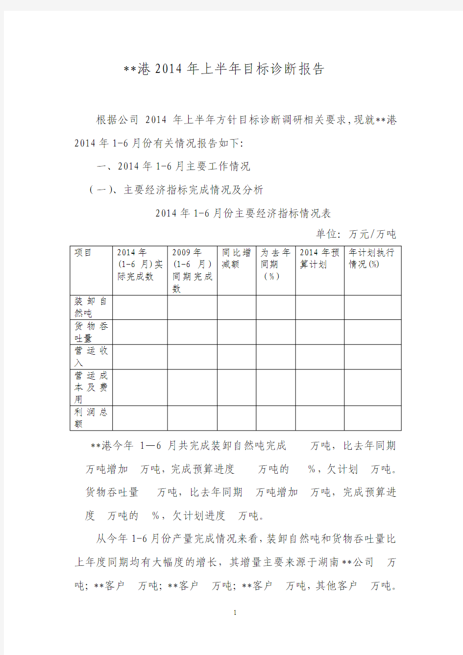 港口2015年上半年工作总结