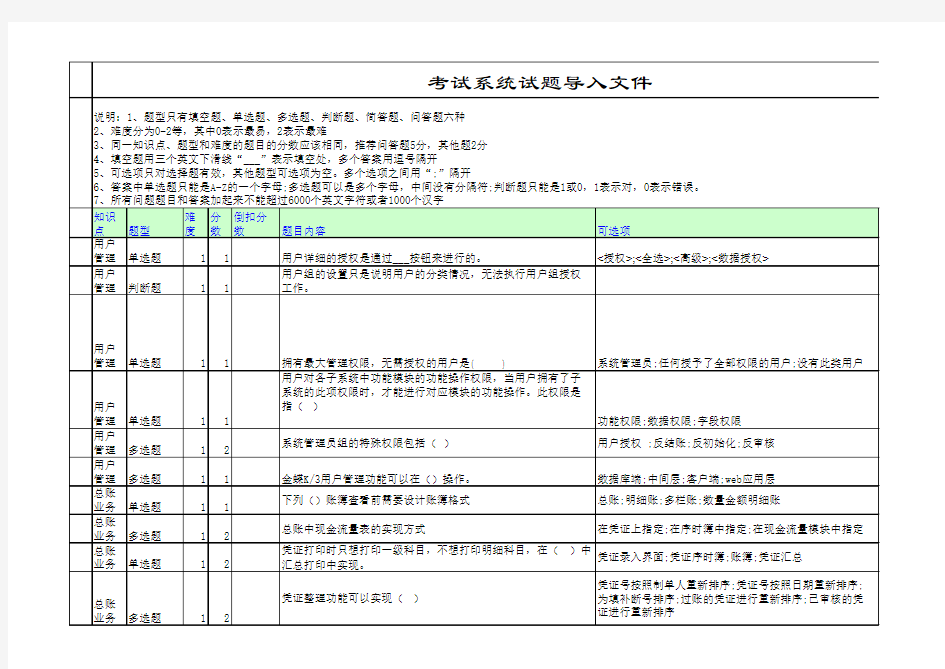 金蝶K3标准财务题库