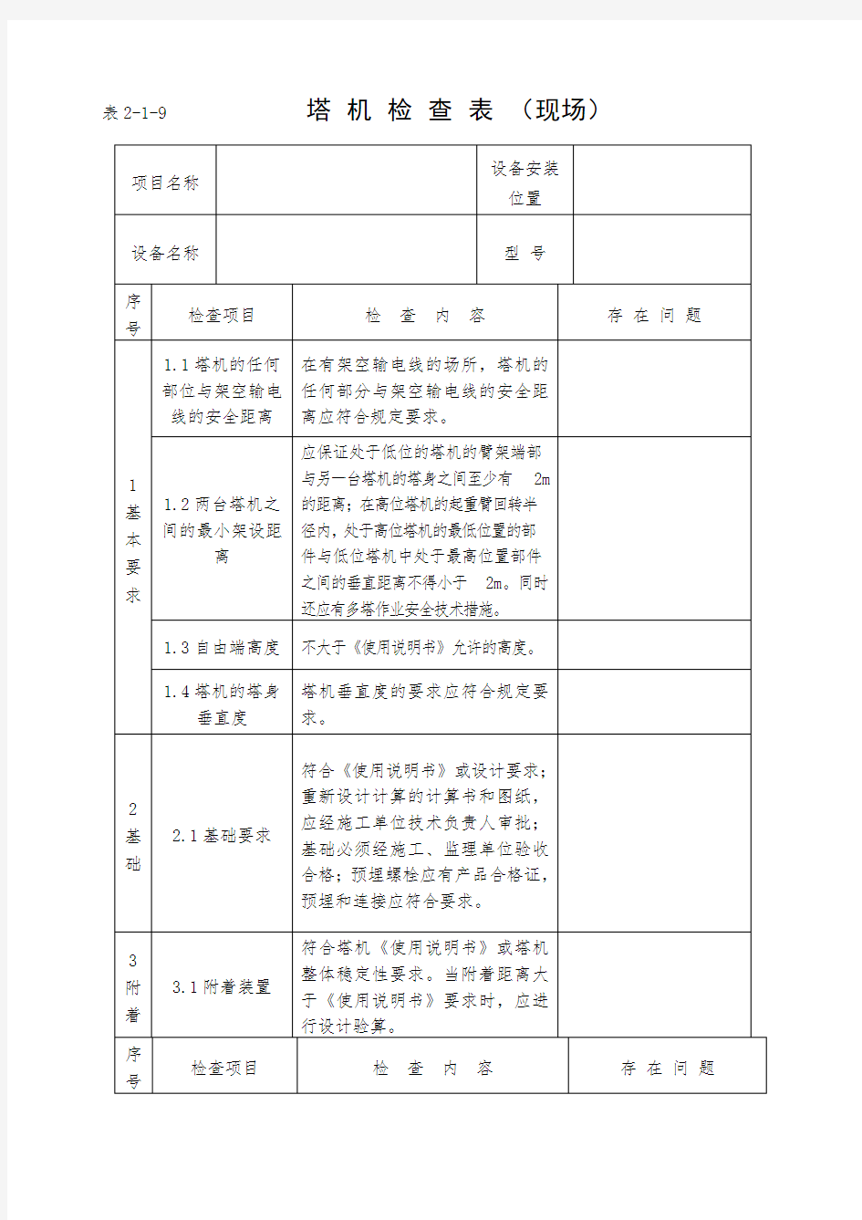 施工升降机检查项目