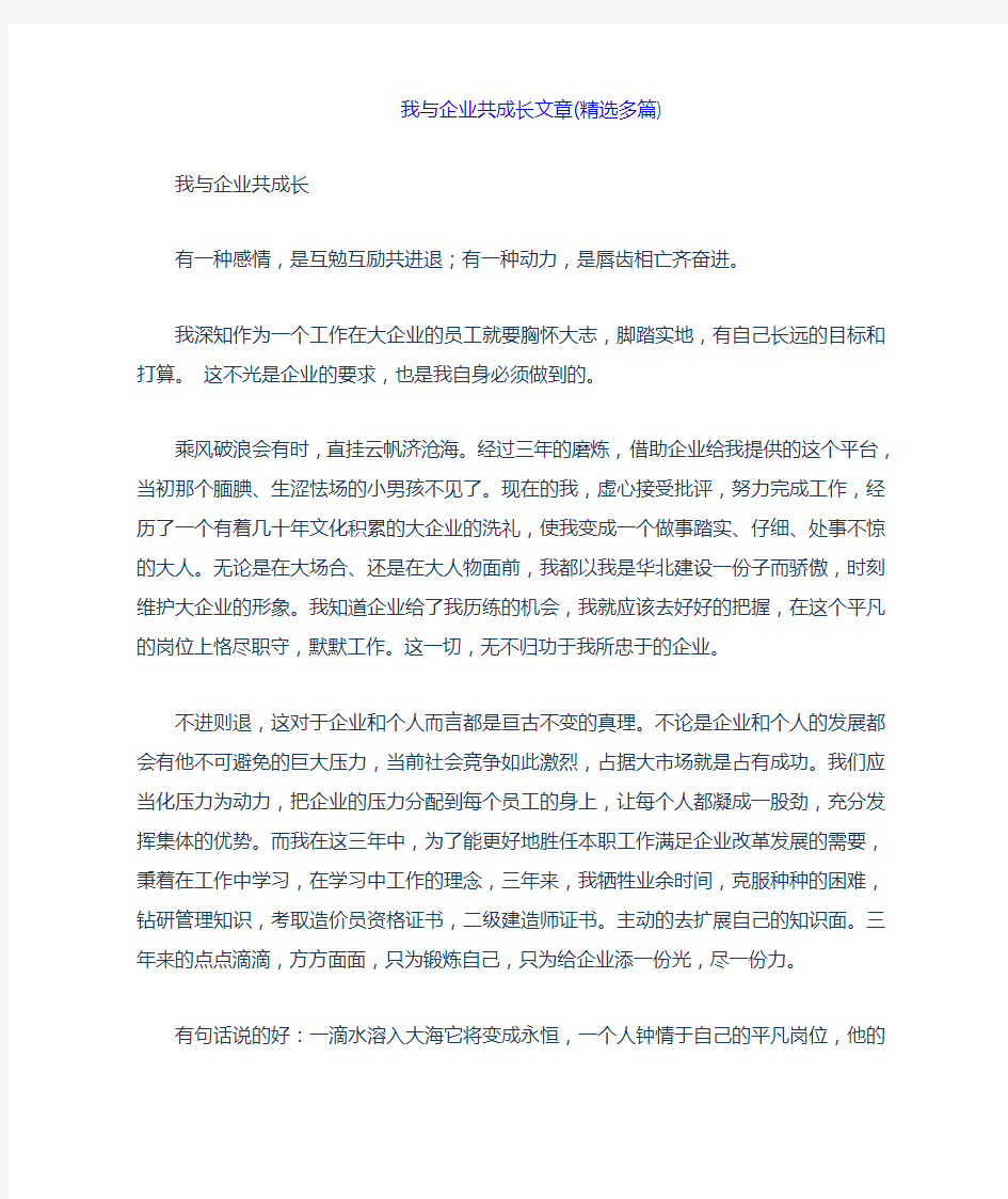 我与企业共成长文章多篇