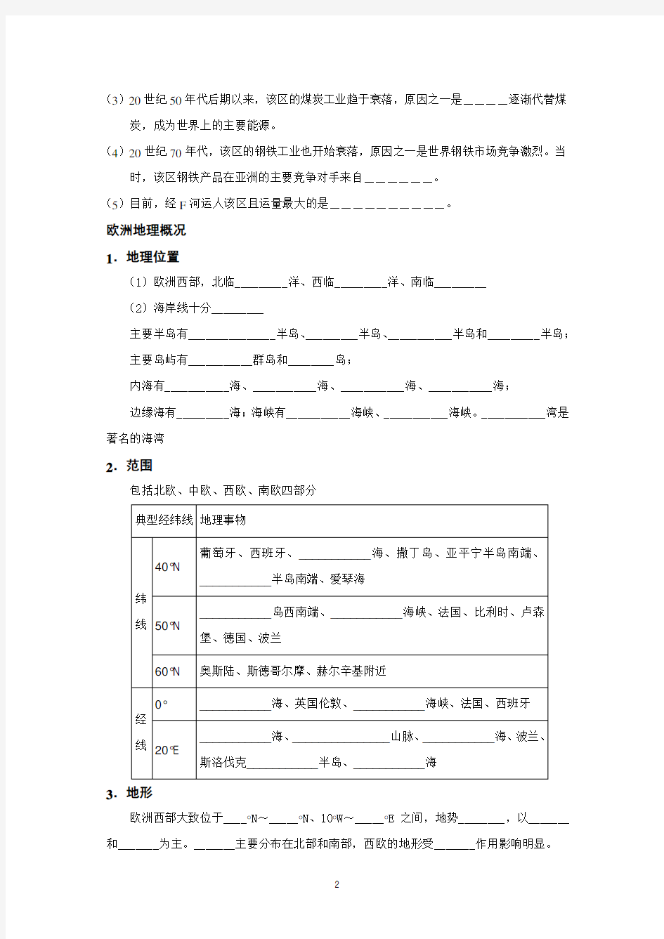 世界地理之欧洲