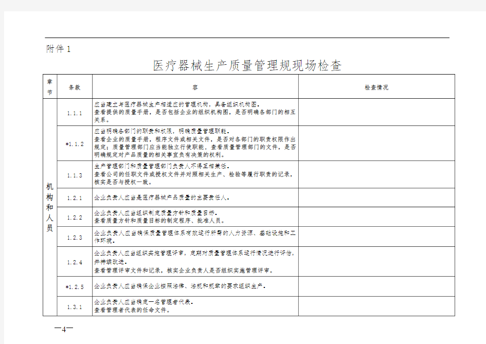 医疗器械生产质量管理规范现场检查指导原则