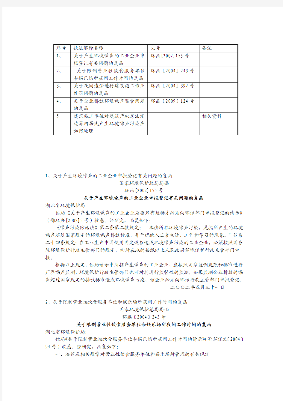 环境噪声污染防治若干问题解释