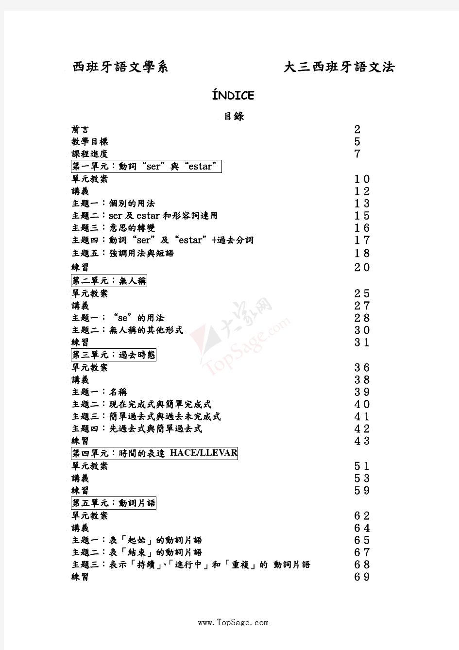 西班牙语中级文法汇总