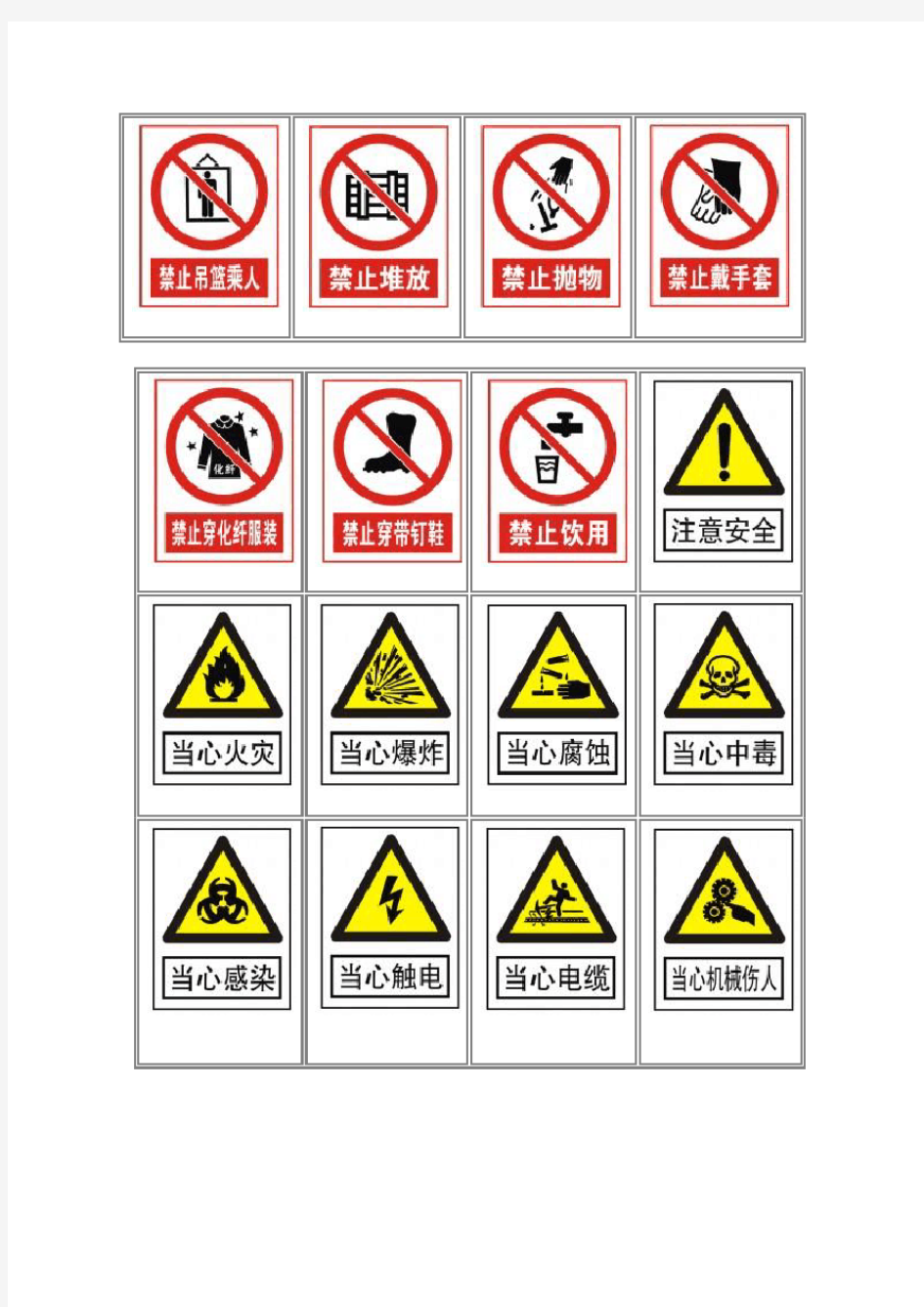 建筑施工现场安全警示牌标示(标志图片)