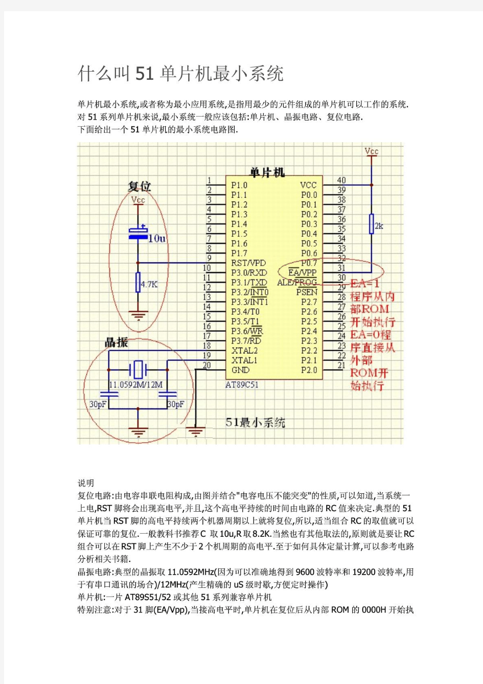 什么叫51单片机最小系统