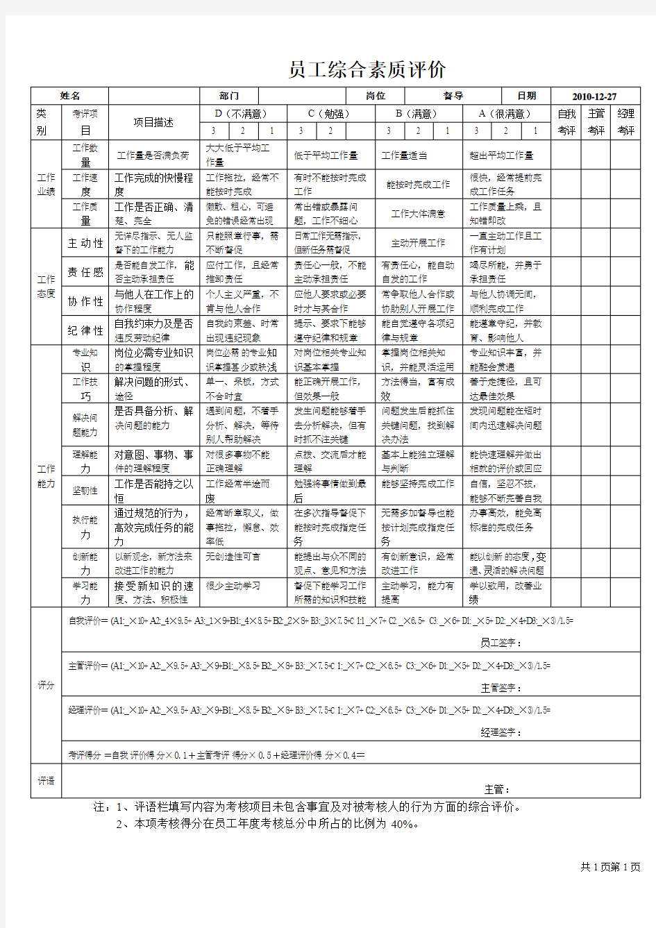 员工综合素质评价表(7)