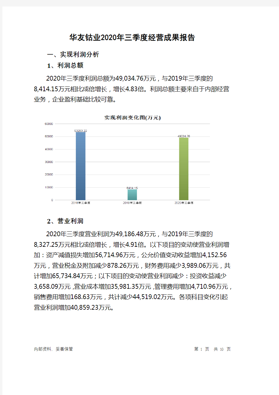 华友钴业2020年三季度经营成果报告