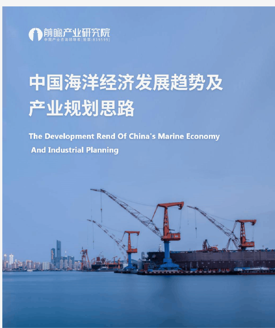 中国海洋经济发展趋势及产业研究报告