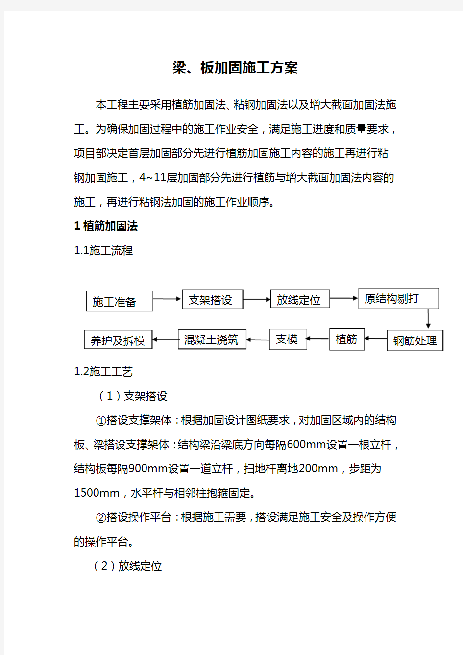 梁、板加固施工方案