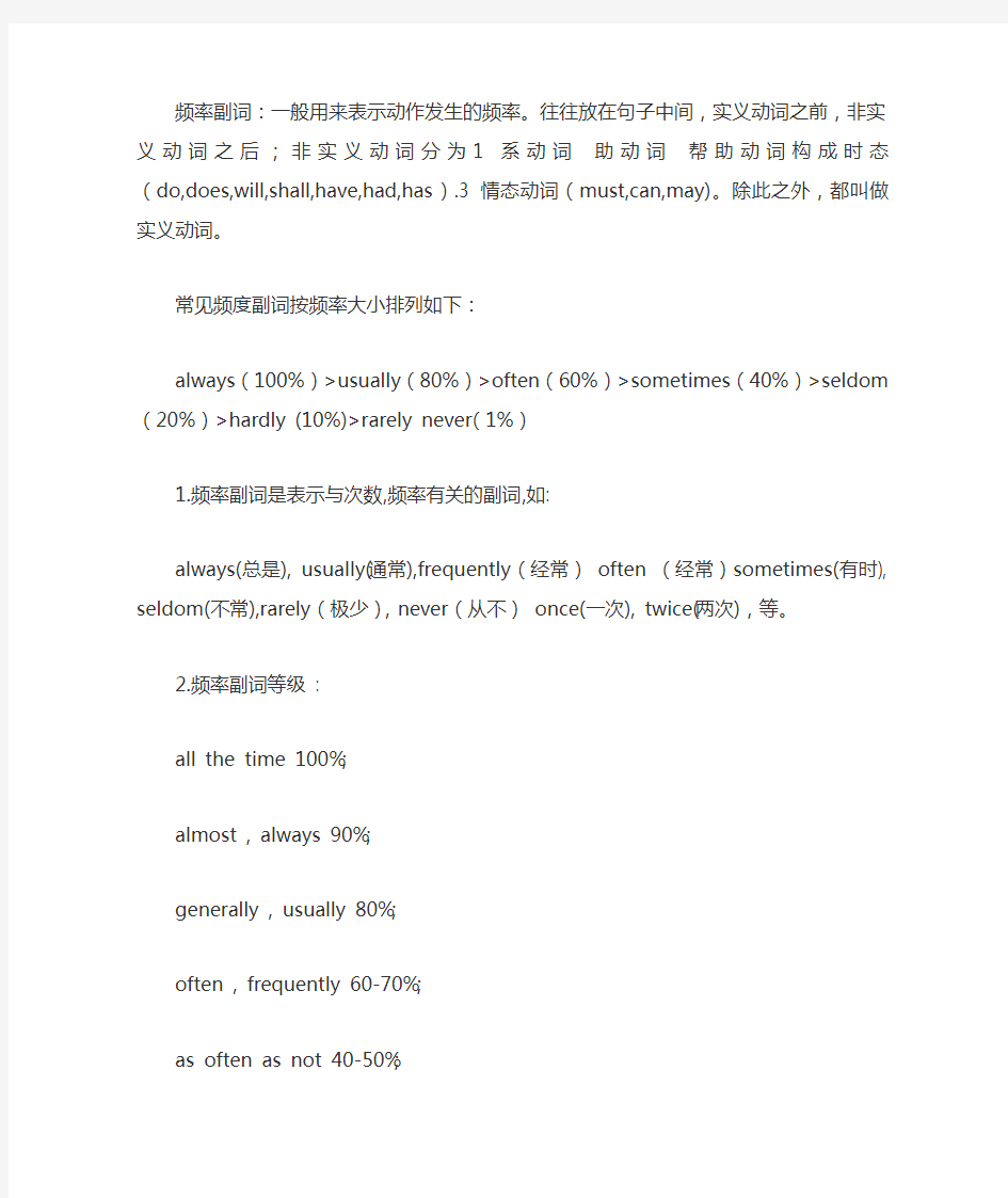 频率副词用法