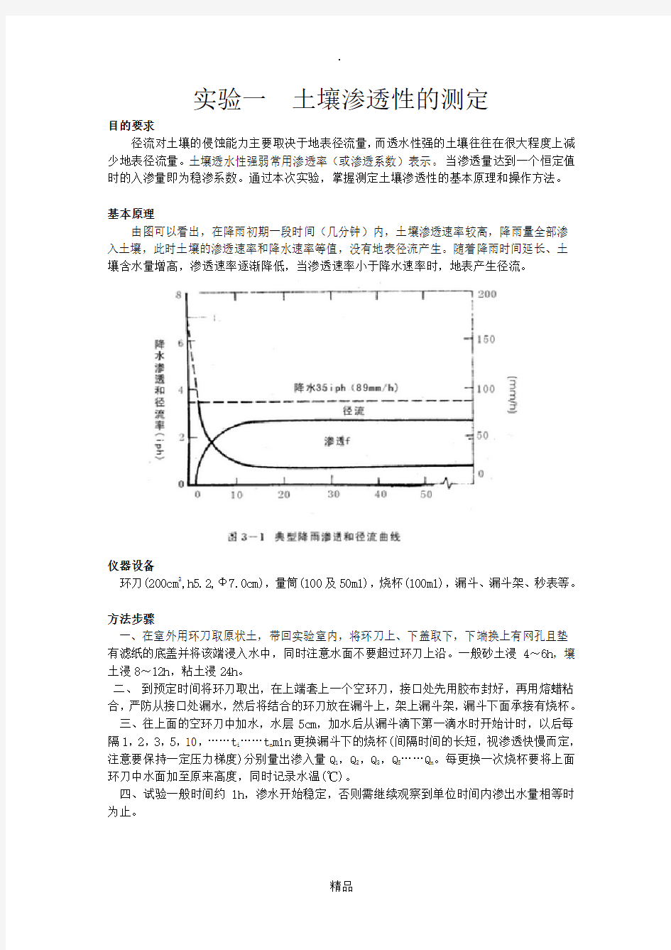 实验一  土壤渗透性的测定