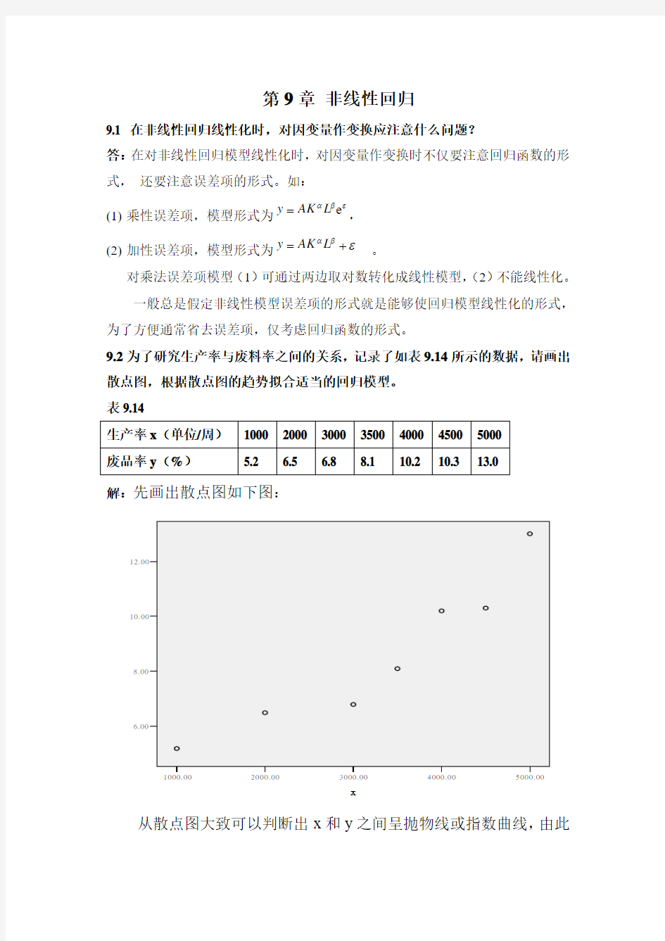 应用技术回归分析第九章部分完整答案