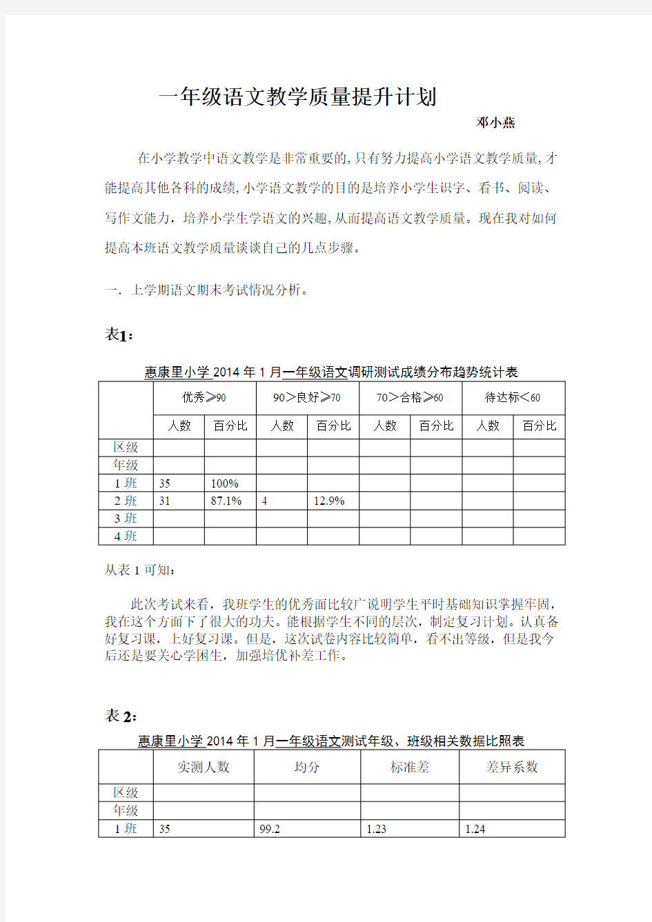 语文质量提升计划