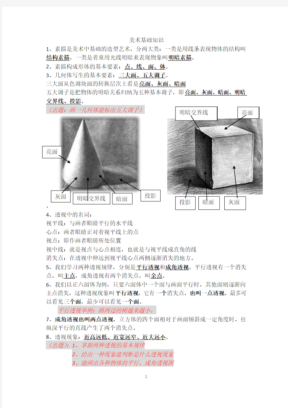 美术基础知识