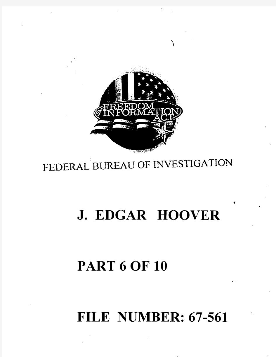 胡佛(美国FBI首任局长) (FBI解密文档)j.edgar.hoover