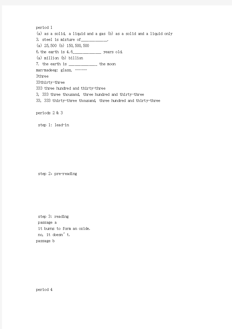 MODULE5 A LESSON IN A LAB教案