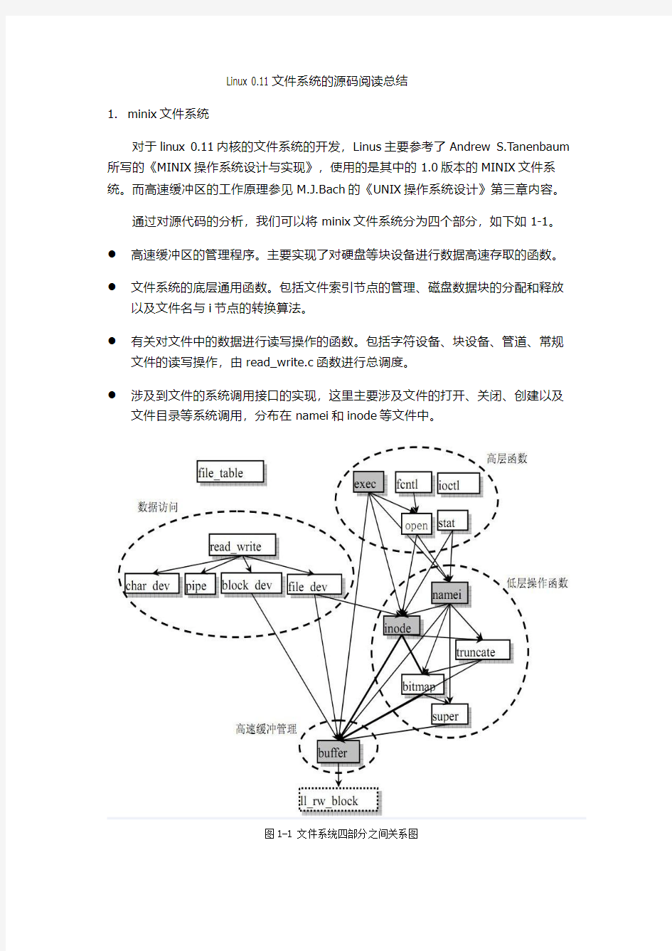 Linux 0.1.1文件系统的源码阅读